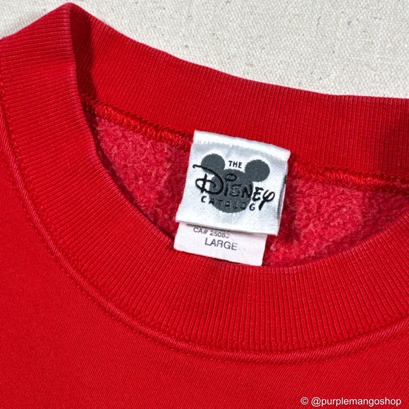 Vintage Disney Mickey Mouse Embroidered Crewneck Sweatshirt | Red | Large | USA - Picture 4 of 12